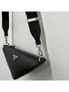 Triangle Logo Cross Bag Black - PRADA - BALAAN 6