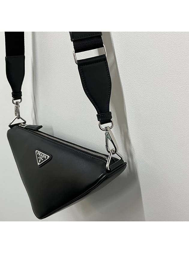 Triangle Logo Cross Bag Black - PRADA - BALAAN 6