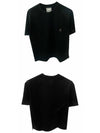 W241TS11708B Steel Logo Round Short Sleeve TShirt Black Men's TShirt TTA - WOOYOUNGMI - BALAAN 4