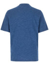 Mélange Effect Crewneck Short Sleeve T-Shirt Blue - BRUNELLO CUCINELLI - BALAAN 3