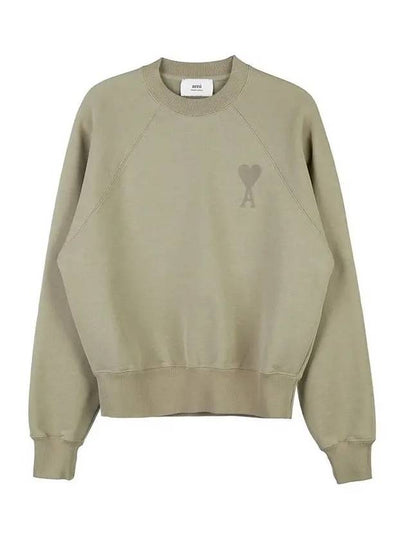 Big Heart Logo Sweatshirt Beige - AMI - BALAAN 2