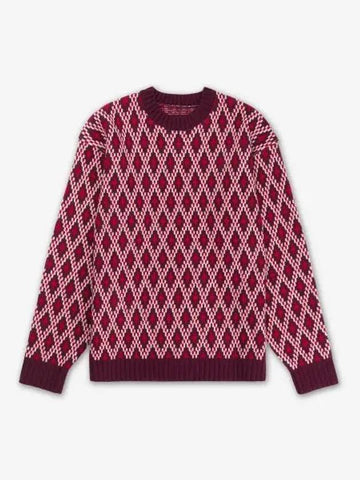 Shetland crew neck knit Bordeaux PU315BORDEAUX - NEEDLES - BALAAN 1