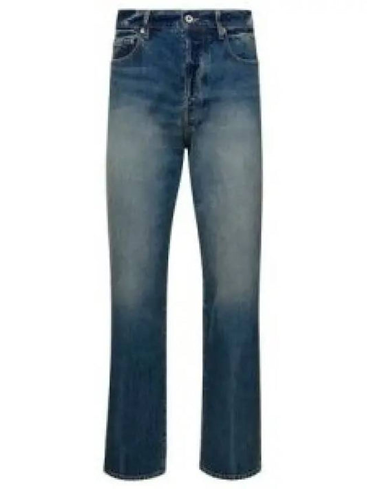 Straight cut Asagao denim pants medium stone blue FD55DP3316A3DS 1237644 - KENZO - BALAAN 1