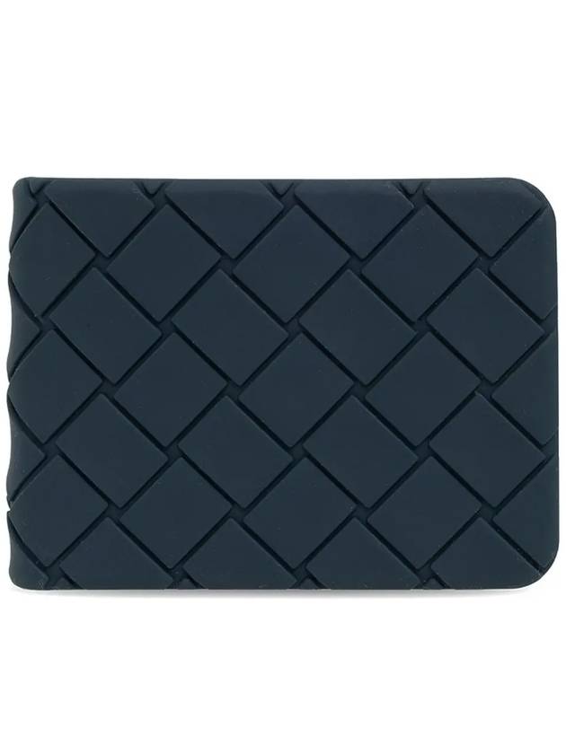 Intrecciato Rubber Half Wallet Navy - BOTTEGA VENETA - BALAAN 3