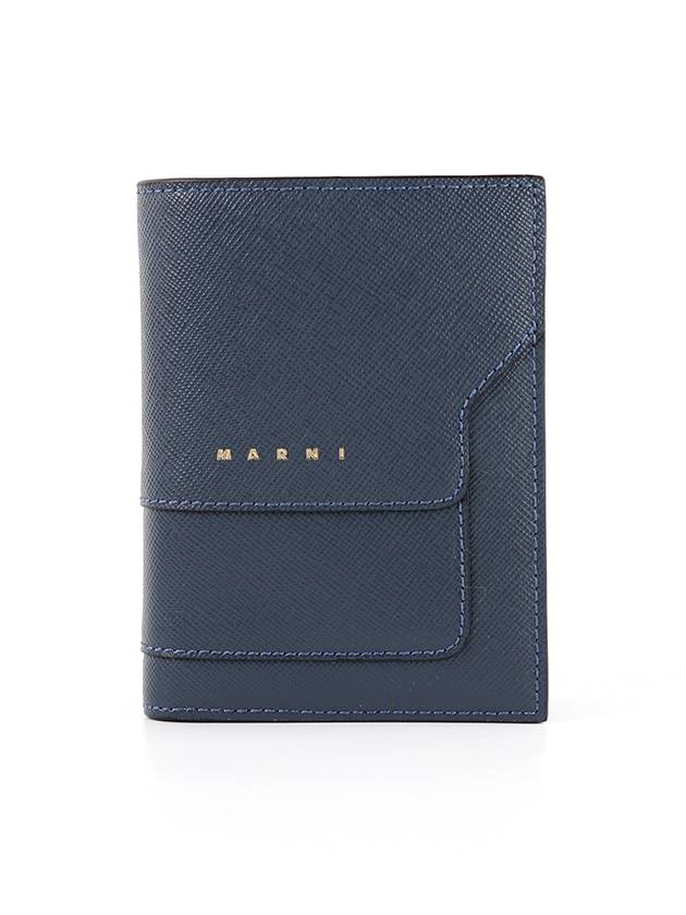 Saffiano Logo Bicycle Wallet Navy - MARNI - BALAAN.