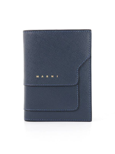 Saffiano Logo Half Wallet Navy - MARNI - BALAAN 2