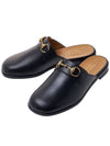 Men's Horsebit Leather Slippers Black - GUCCI - BALAAN 2