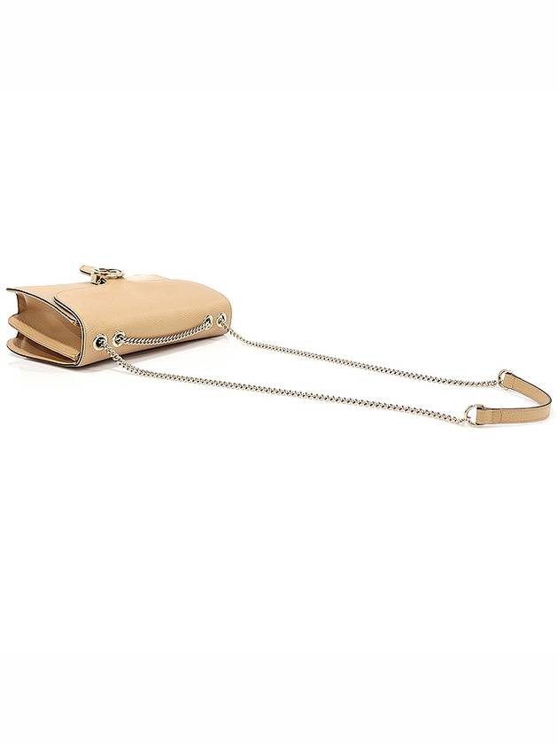 510303 Beige leather interlocking GG gold chain medium shoulder bag - GUCCI - BALAAN 3