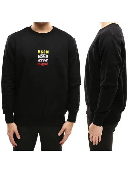 Men's Color Logo Sweatshirt Black 2641MDM167 - MSGM - BALAAN 1