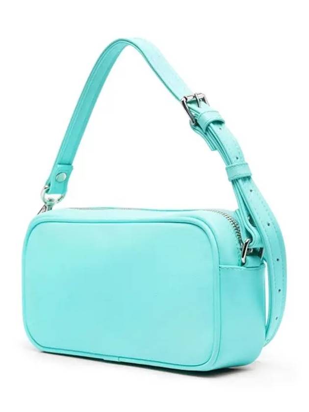 Logo Baguette Leather Camera Shoulder Bag Turquoise - COURREGES - BALAAN 5