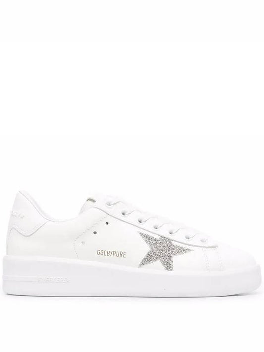 Pure Star Glitter Silver Low Top Sneakers White - GOLDEN GOOSE - BALAAN 2