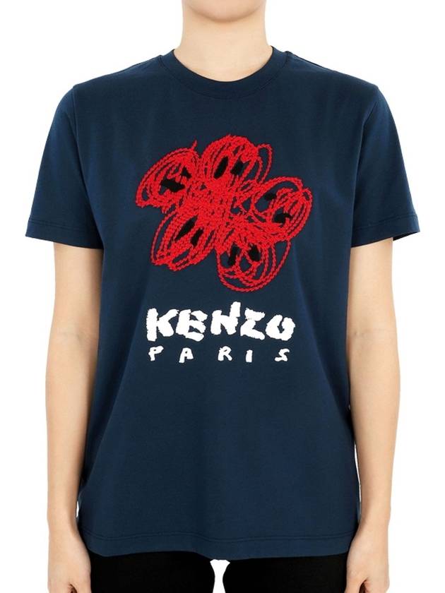 Women s Drone Varsity Short Sleeve Navy 2TS102 4SG 77 - KENZO - BALAAN 2