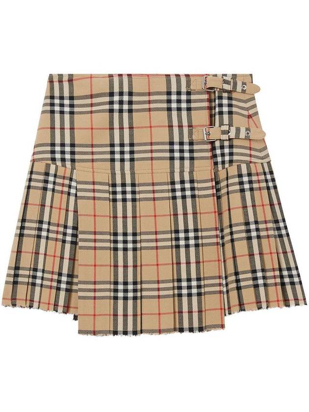 Vintage Check Wool Kilt pleated skirt Archive Beige - BURBERRY - BALAAN 2