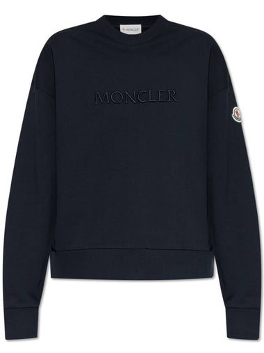 Moncler Sweatshirt With Logo, Women's, Navy Blue - MONCLER - BALAAN 1