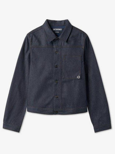 La Veste De Nimes Jao Boxy Denim Jacket Navy Brown - JACQUEMUS - BALAAN 2