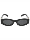 Logo Temple Oval Frame Women s Sunglasses Black 0MU 11WS 1AB5S0 - MIU MIU - BALAAN 1