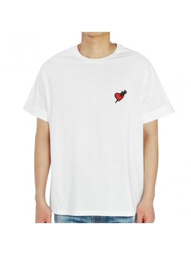 Punk Heart Short Sleeve TShirt White - NEIL BARRETT - BALAAN 1