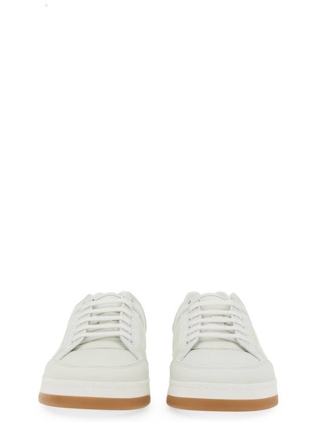 SL 61 Logo Signature Leather Low Top Sneakers White - SAINT LAURENT - BALAAN 12