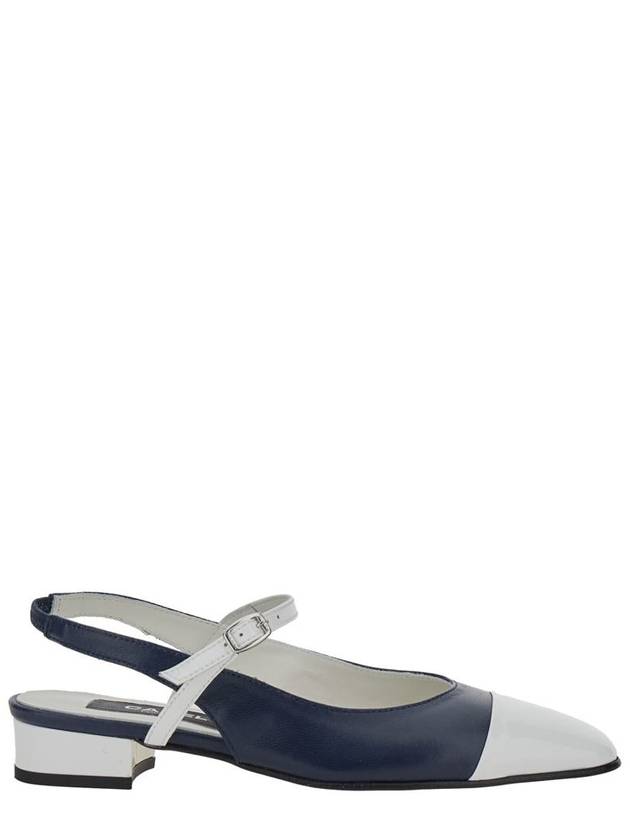 'Oceano' Blue Slingback Ballet Shoes With Contrasting Toe In Leather Woman - CAREL - BALAAN 1