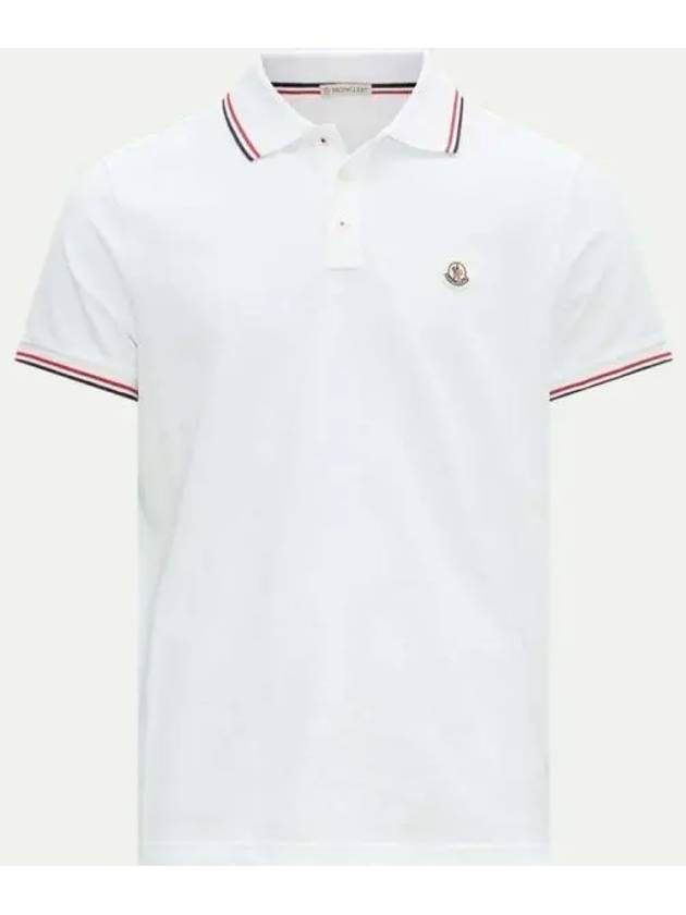 Logo Patch Short Sleeve Polo Optical White - MONCLER - BALAAN 2