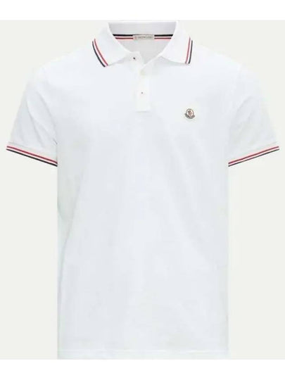 Logo Patch Short Sleeve Polo Optical White - MONCLER - BALAAN 2