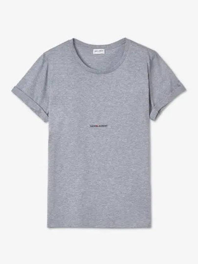 Men's Small Logo Short Sleeve T-Shirt Grey - SAINT LAURENT - BALAAN 2