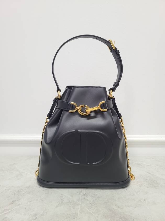 Black CD embossed leather Se medium bucket bag - DIOR - BALAAN 3