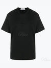 Micro Embroidered Logo Cotton Jersey Short Sleeve T-Shirt Black - STONE ISLAND - BALAAN 2