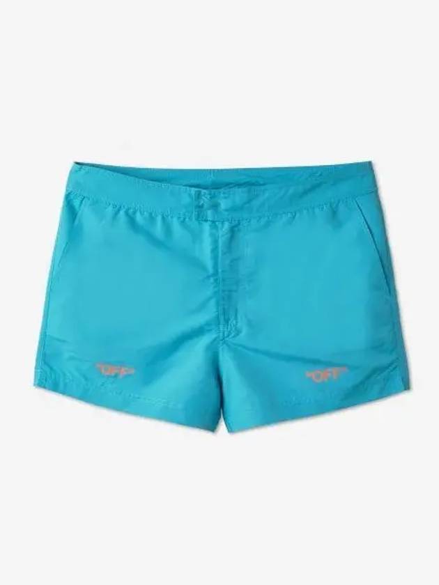 Logo Printing Swim Shorts Blue - OFF WHITE - BALAAN 2