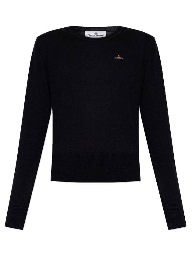 Women's Logo Bea Knit Top Black - VIVIENNE WESTWOOD - BALAAN.