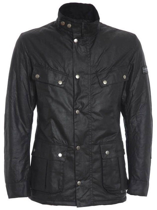 Duke Wax Button Jacket Black - BARBOUR - BALAAN 1