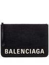 logo strap clutch bag black - BALENCIAGA - BALAAN.