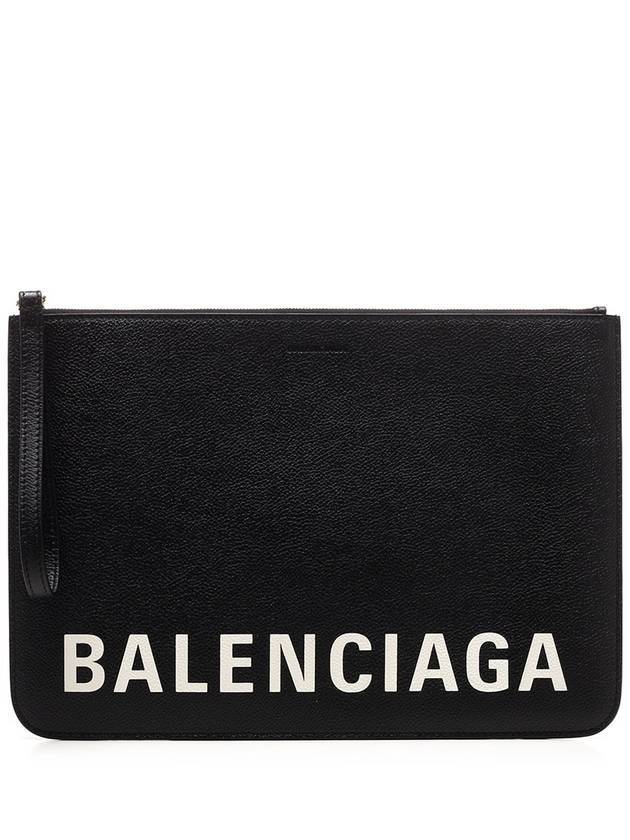 logo strap clutch bag black - BALENCIAGA - BALAAN.
