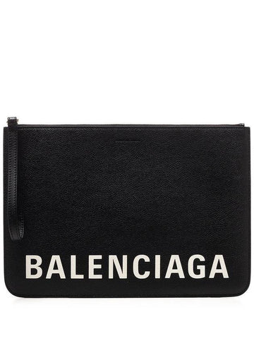 Logo Strap Clutch Bag Black - BALENCIAGA - BALAAN 1