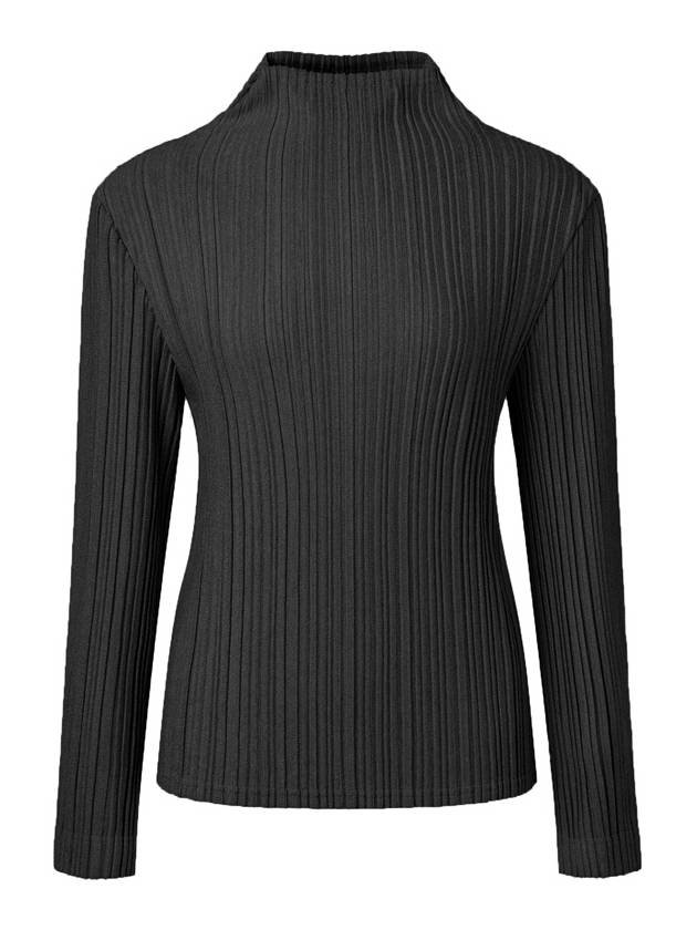 Women s Cuff Button Half Neck Pleated Top Black - MONPLISSE - BALAAN 1