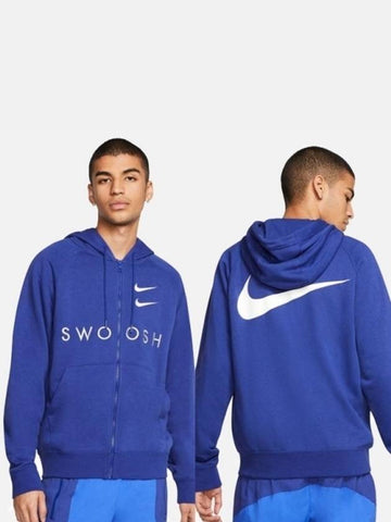 01DB4968455Double Swoosh Hooded Zip JacketBlue - NIKE - BALAAN 1