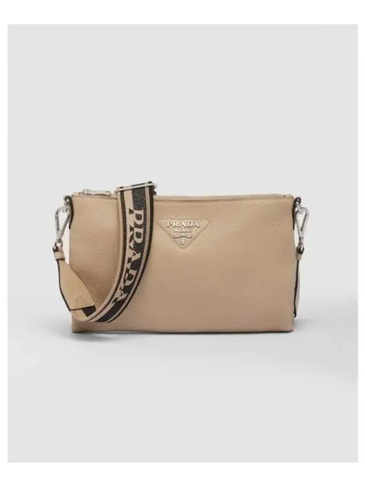 Leather Shoulder Bag Sand - PRADA - BALAAN 2