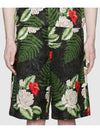 Men's Hawaiian Print Viscose Shorts Green Red White - GUCCI - BALAAN 3