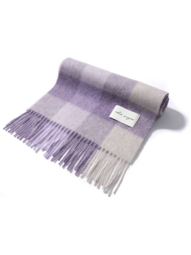 Pattern Virgin Wool Muffler Purple - WHITE PROJECT - BALAAN 3