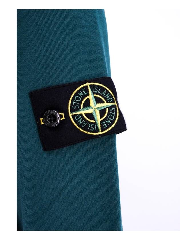 Brushed Cotton Fleece Garment Dyed Crewneck Sweatshirt Dark Teal Green - STONE ISLAND - BALAAN 4