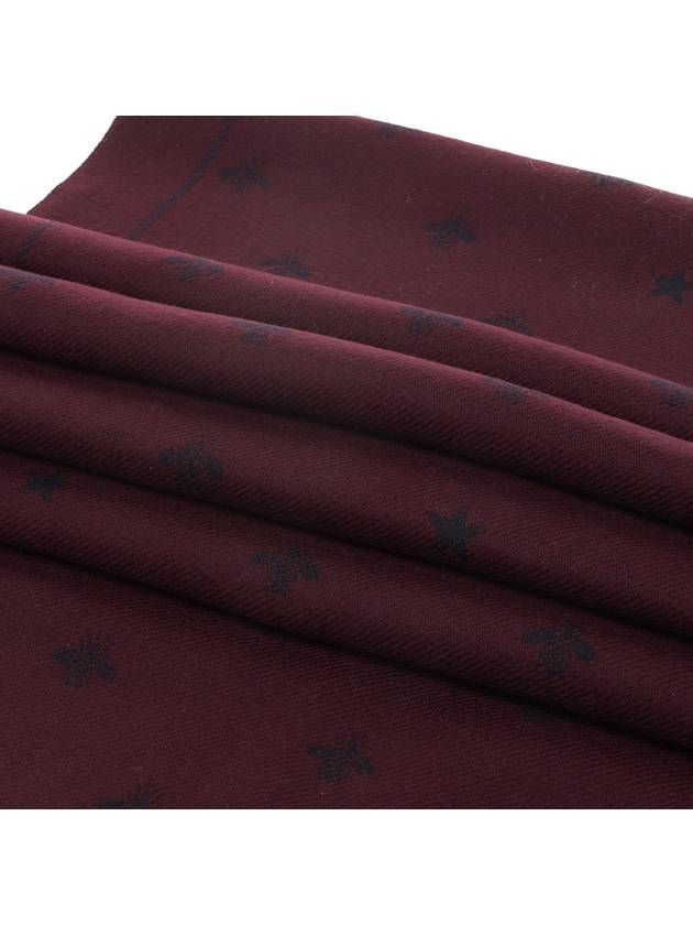 Bee Pattern Muffler Burgundy - GUCCI - BALAAN 5