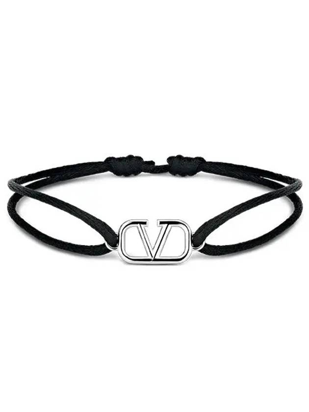 V Logo Bracelet Black - VALENTINO - BALAAN 2