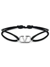 V Logo Bracelet Black - VALENTINO - BALAAN 3