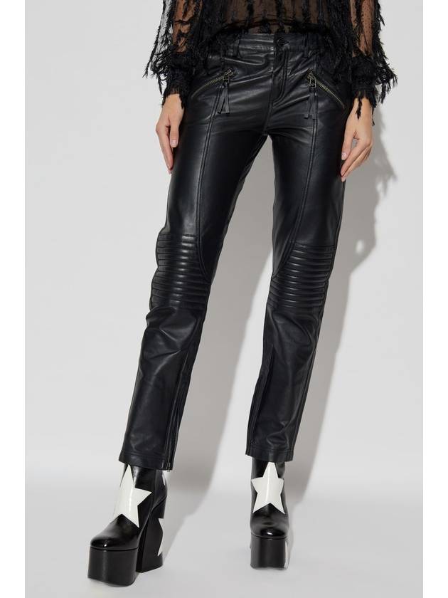 Munthe Leather Pants, Women's, Black - MUNTHE - BALAAN 3