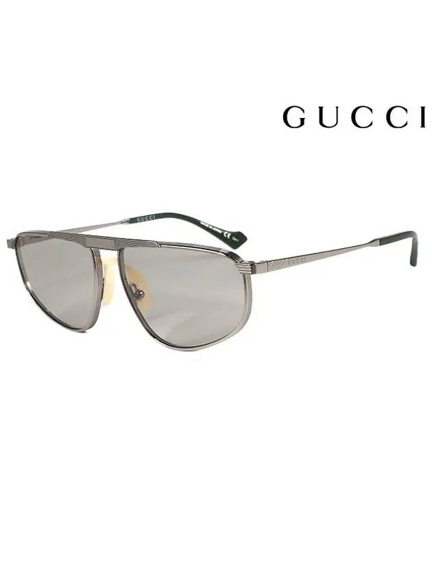 Eyewear Round Metal Sunglasses Gray - GUCCI - BALAAN 3