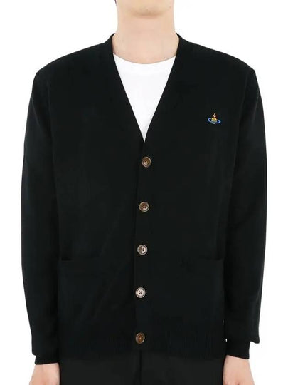 ORB Logo V-Neck Cardigan Black - VIVIENNE WESTWOOD - BALAAN 2