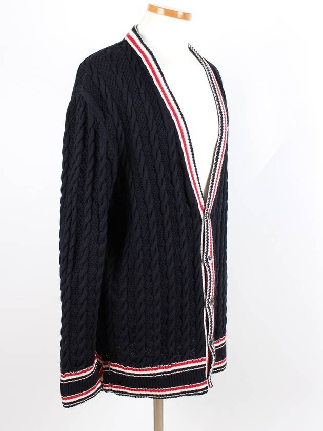 cable cardigan - THOM BROWNE - BALAAN 4