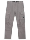 Lens Patch Stretch Satin Cargo Straight Pants Grey - CP COMPANY - BALAAN 2