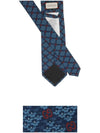 633992 Navy GG argyle check pattern viscose tie - GUCCI - BALAAN 3