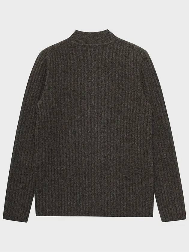 Camel Ribbed Mockneck Knit Top Brown - NOIRER - BALAAN 4